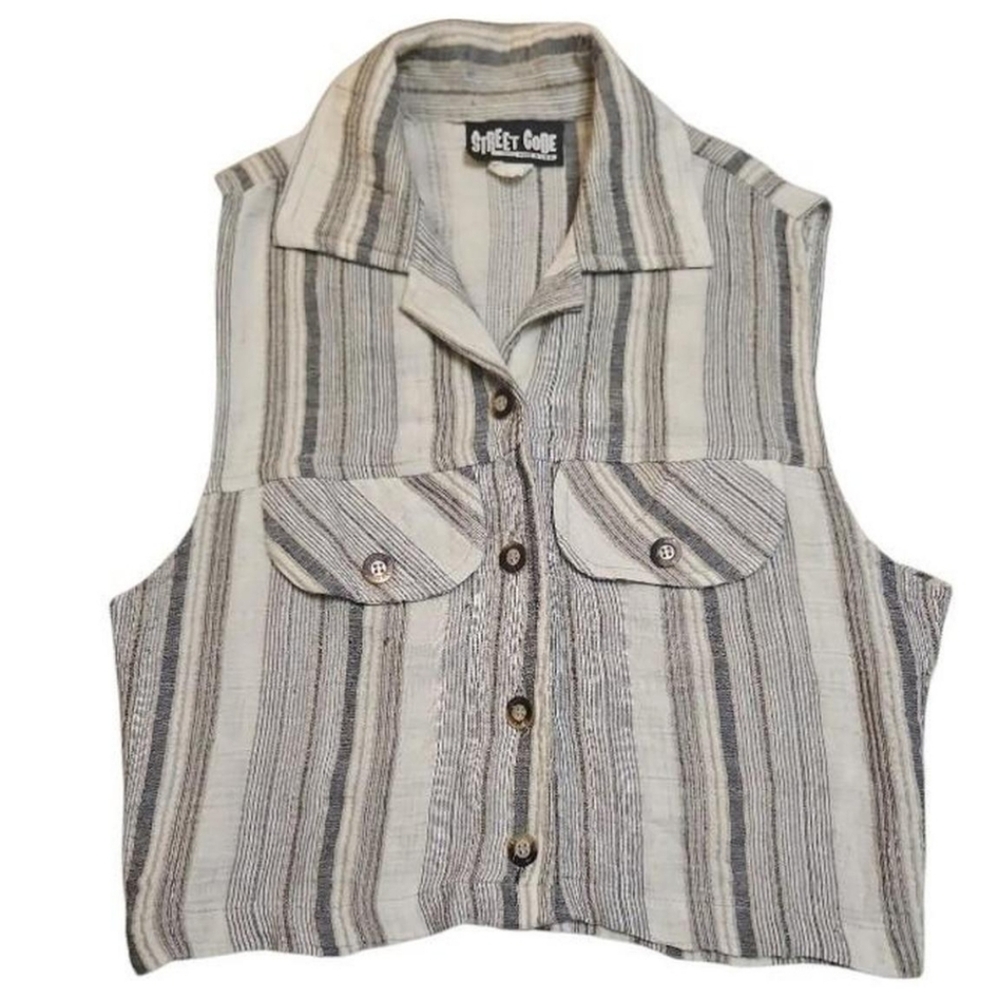 Oversized Cropped Striped Top or Vest